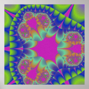 Fractal Cactus Bloom Poster