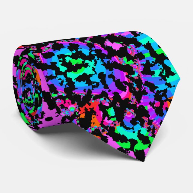 Fractal Camo Pattern Tie (Rolled)