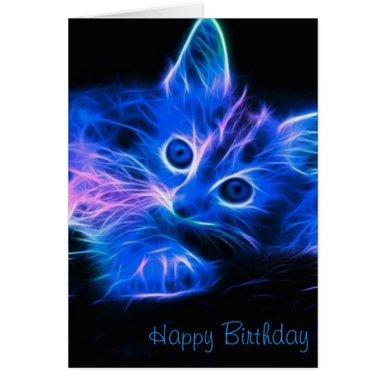Fractal Cat Birthday Card