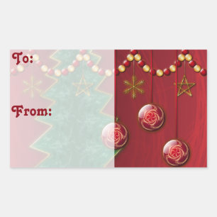 Fractal Celebration Christmas Gift Tag Stickers