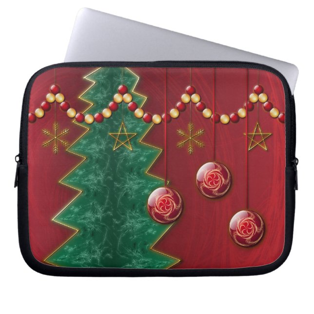 Fractal Celebration Christmas Laptop Sleeve (Front)