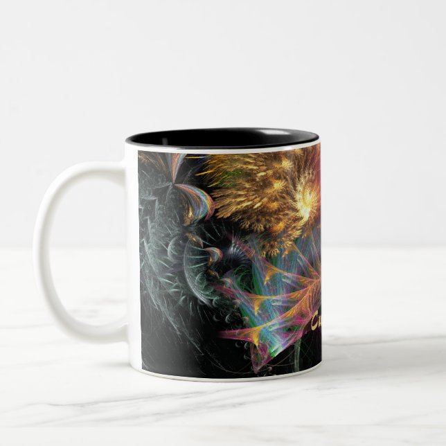 Fractal Chakra Wings Spirituality Mug (Left)