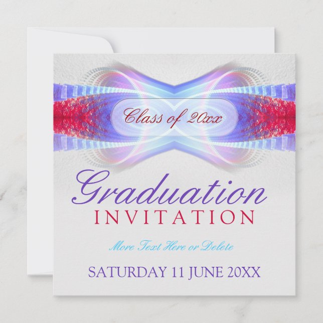 Fractal Champagne Dreams Graduation Invitation (Front)