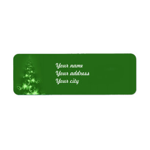 Fractal Christmas tree Return Address Label