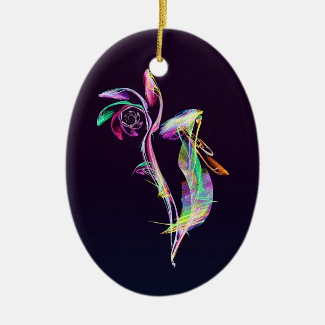 Fractal - Cockatoo Ceramic Ornament (Front)