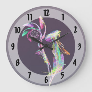 Fractal - Cockatoo Large Clock