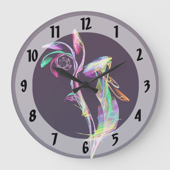 Fractal - Cockatoo Large Clock (Front)