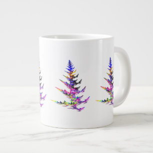 Fractal - Colourful Christmas Tree Large Coffee Mug