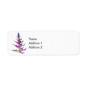 Fractal - Colourful Christmas Tree Return Address Label