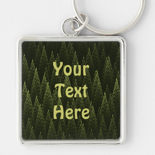 Fractal Conifer Forest Key Ring (Front)