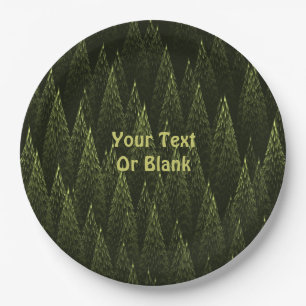 Fractal Conifer Forest Paper Plate