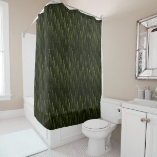Fractal Conifer Forest Shower Curtain