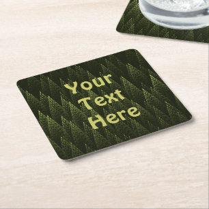 Fractal Conifer Forest Square Paper Coaster