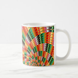 Fractal design in shades of green red and orange coffee mug