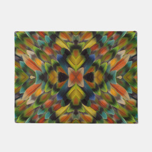 Fractal Design Of Lovebird Feathers Doormat