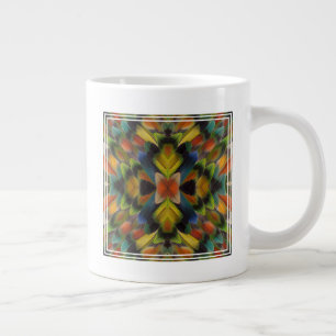 Fractal Design Of Lovebird Feathers Large Coffee Mug