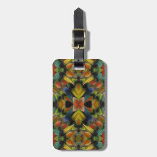 Fractal Design Of Lovebird Feathers Luggage Tag
