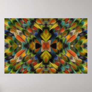 Fractal Design Of Lovebird Feathers Poster