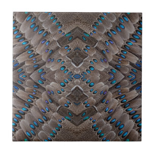 Fractal Design Pheasant Feather Ceramic Tile
