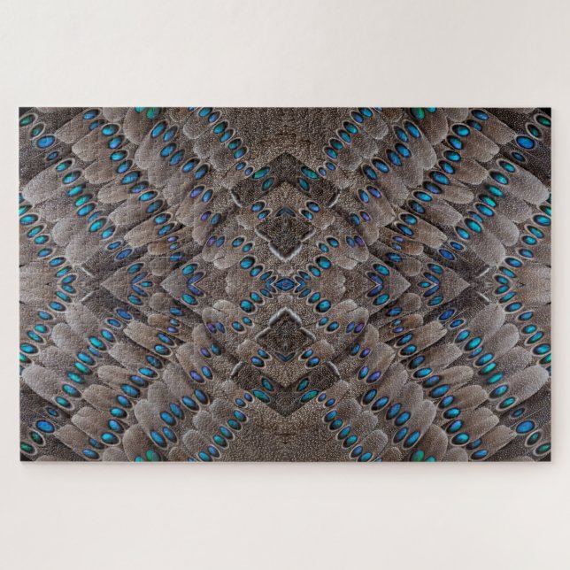 Fractal Design Pheasant Feather Jigsaw Puzzle (Horizontal)