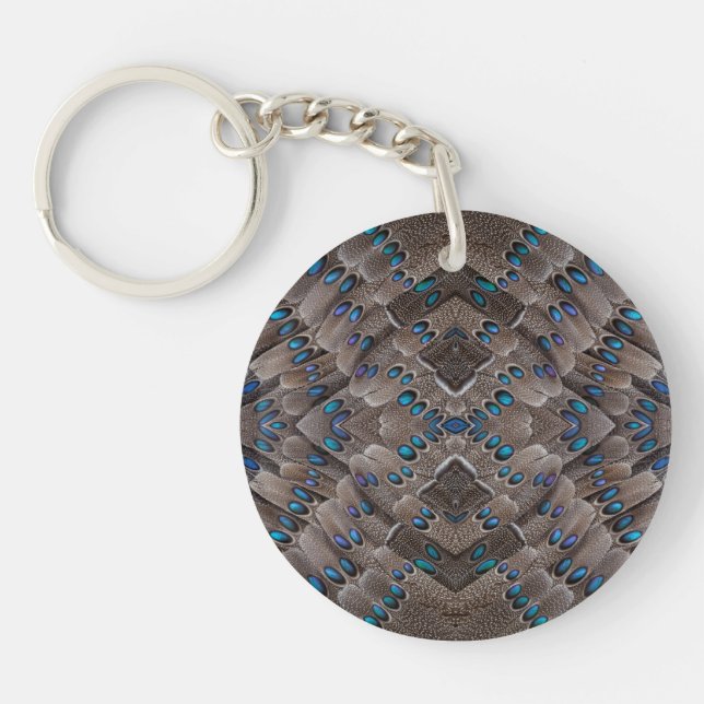 Fractal Design Pheasant Feather Key Ring (Front)