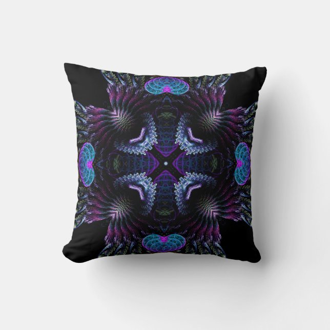 Fractal Dimension Dark Mediaeval Cushion (Front)