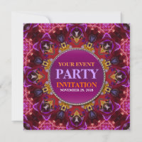Fractal Embroidery mandala Party Invitation