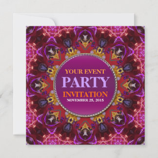 Fractal Embroidery mandala Party Invitation