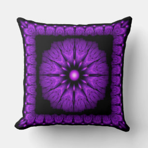 Fractal fairy blue framed ornament cushion