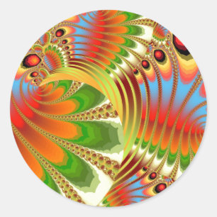 Fractal Fall Classic Round Sticker