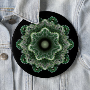 Fractal fancy ornament 6 cm round badge