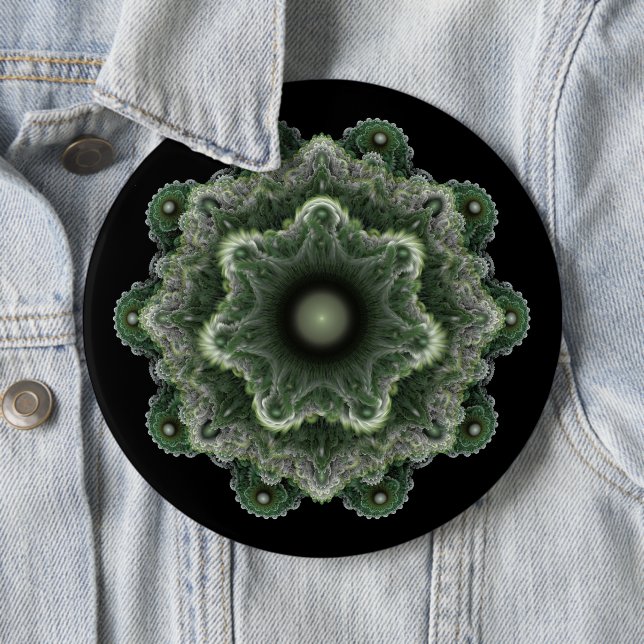 Fractal fancy ornament 6 cm round badge (In Situ)
