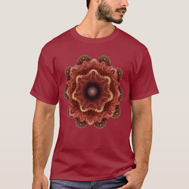 Fractal fancy red ornament T-Shirt (Front)