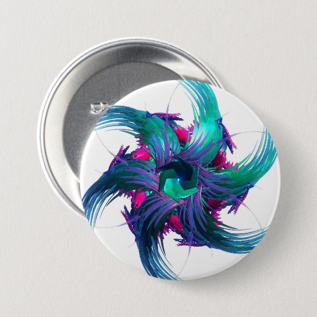 Fractal Fantasy Swirls Badge (Front & Back)