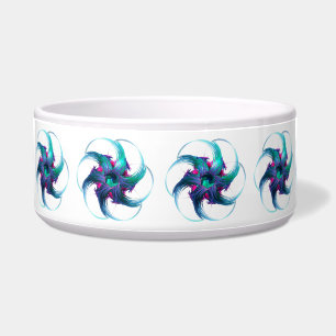 Fractal Fantasy Swirls Ceramic Pet Bowl
