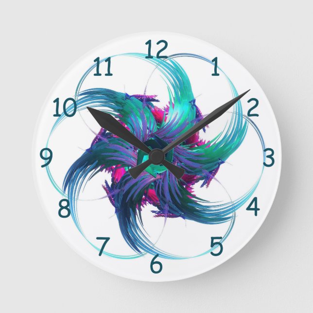 Fractal Fantasy Swirls Clock (Front)