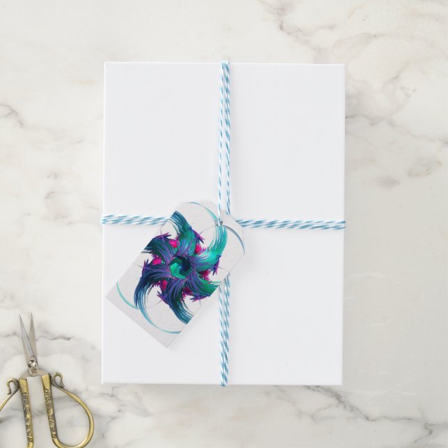 Fractal Fantasy Swirls Gift Tags (With Twine)