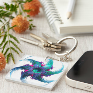 Fractal Fantasy Swirls Key Ring