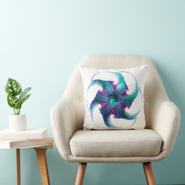 Fractal Fantasy Swirls Throw Cushion (Chair)