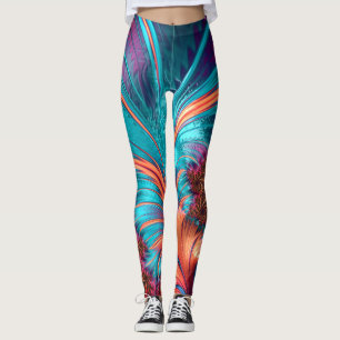 Fractal Feather Swirl Leggings