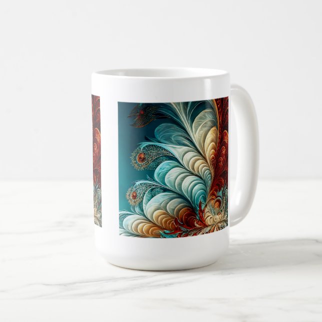 Fractal Feathers Classic Mug, 15 oz  Coffee Mug (Front Right)