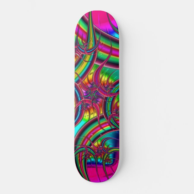 fractal feathers skateboard (Front)