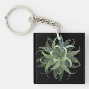 Fractal Fern Bloom Key Ring