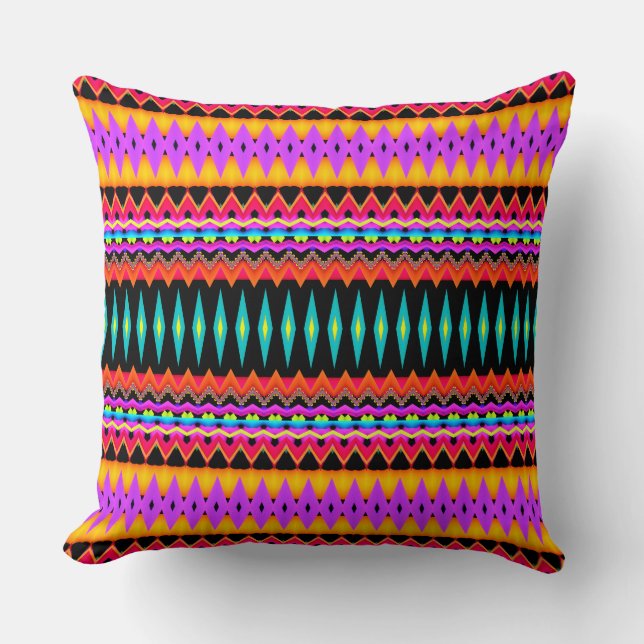 Fractal Fiesta Bright Colours Cushion (Front)