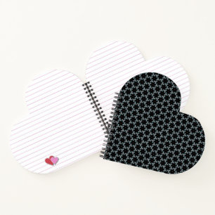 Fractal Finesse Heart Shaped Spiral Notebook