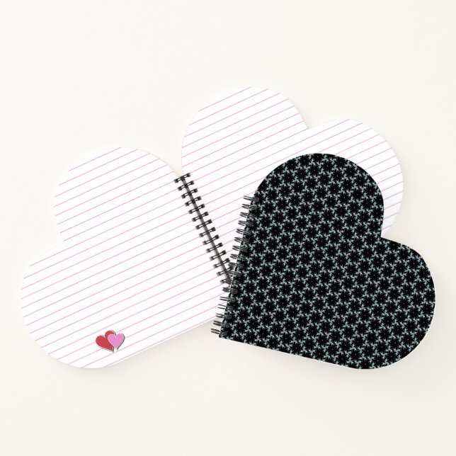 Fractal Finesse Heart Shaped Spiral Notebook (Inside)