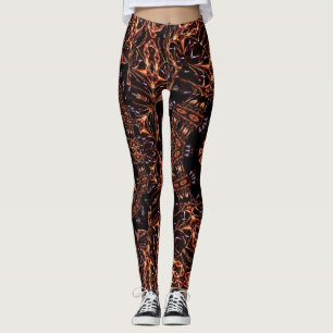 Fractal Fire Mood Custom Leggings