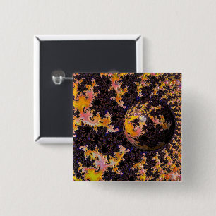 Fractal Firestorm Sphere 15 Cm Square Badge