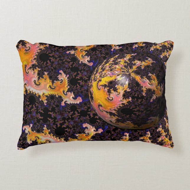 Fractal Firestorm Sphere Decorative Cushion (Front)