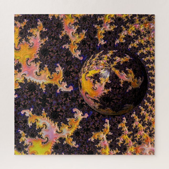 Fractal Firestorm Sphere Jigsaw Puzzle (Vertical)